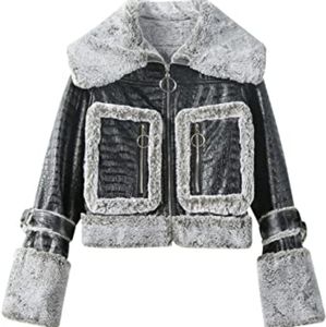 Women faux leather jacket. Elf Sack. Rainproof.